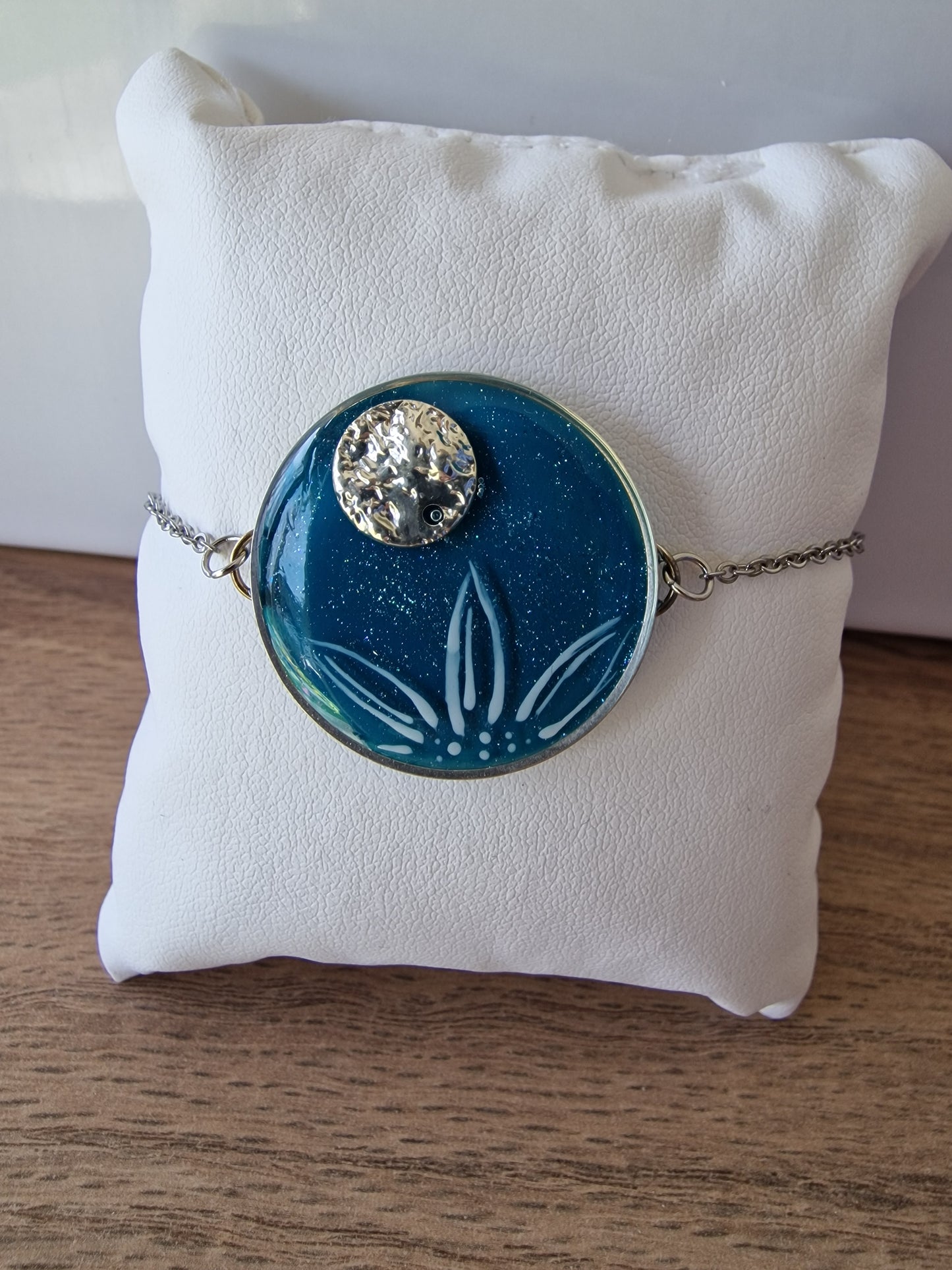 Bracelet Rond & fleur fine