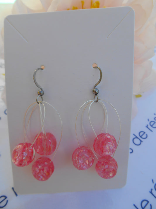 Boucles d'oreilles argentées "3 bulles"