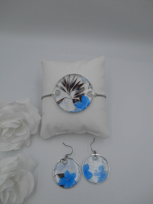 Bracelet rond Transparence & Fleurs holographiques