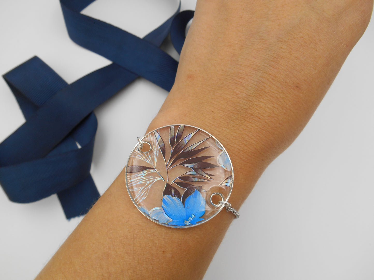 Bracelet rond Transparence & Fleurs holographiques