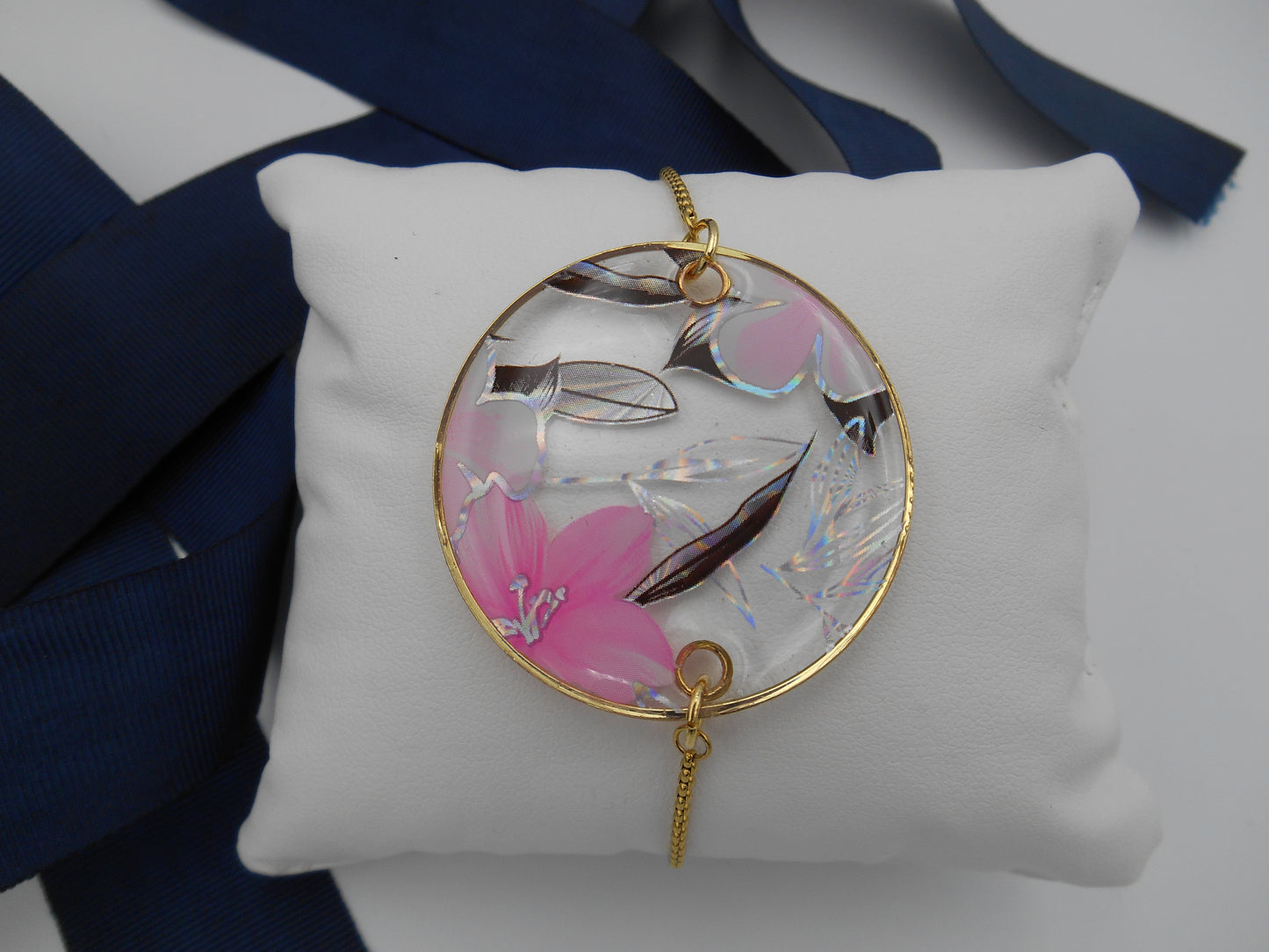 Bracelet rond Transparence & Fleurs holographiques