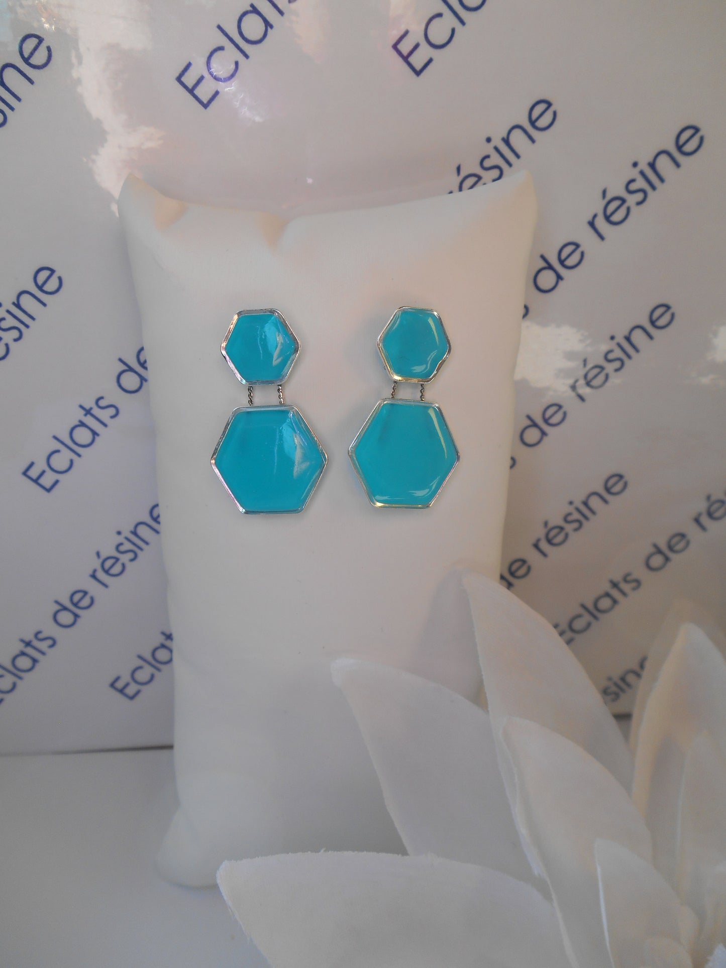 Boucles d'oreilles "Duo hexagonal"