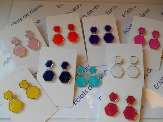 Boucles d'oreilles "Duo hexagonal"