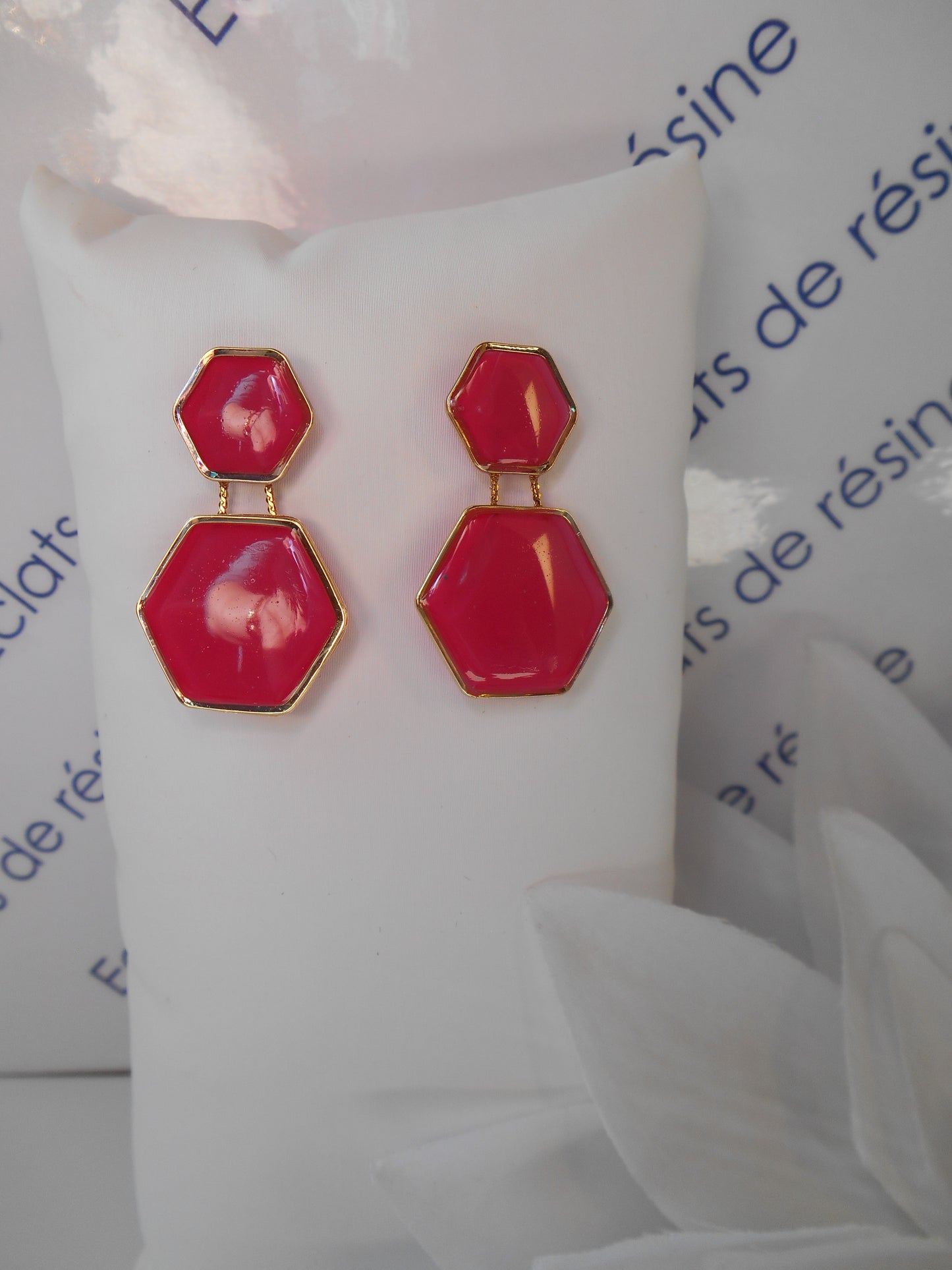 Boucles d'oreilles "Duo hexagonal"