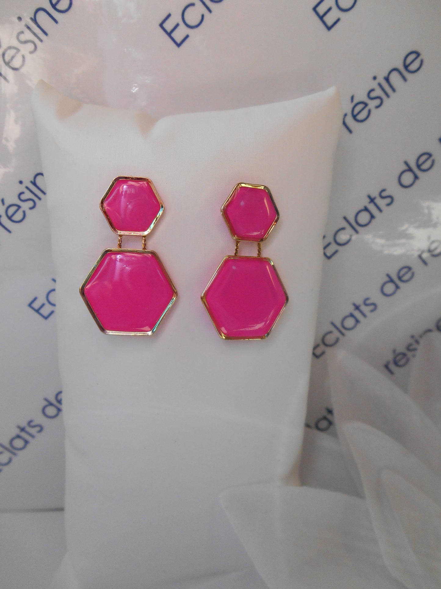 Boucles d'oreilles "Duo hexagonal"