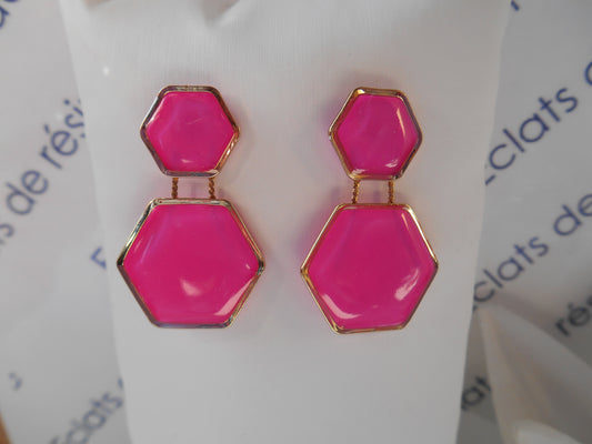 Boucles d'oreilles "Duo hexagonal"