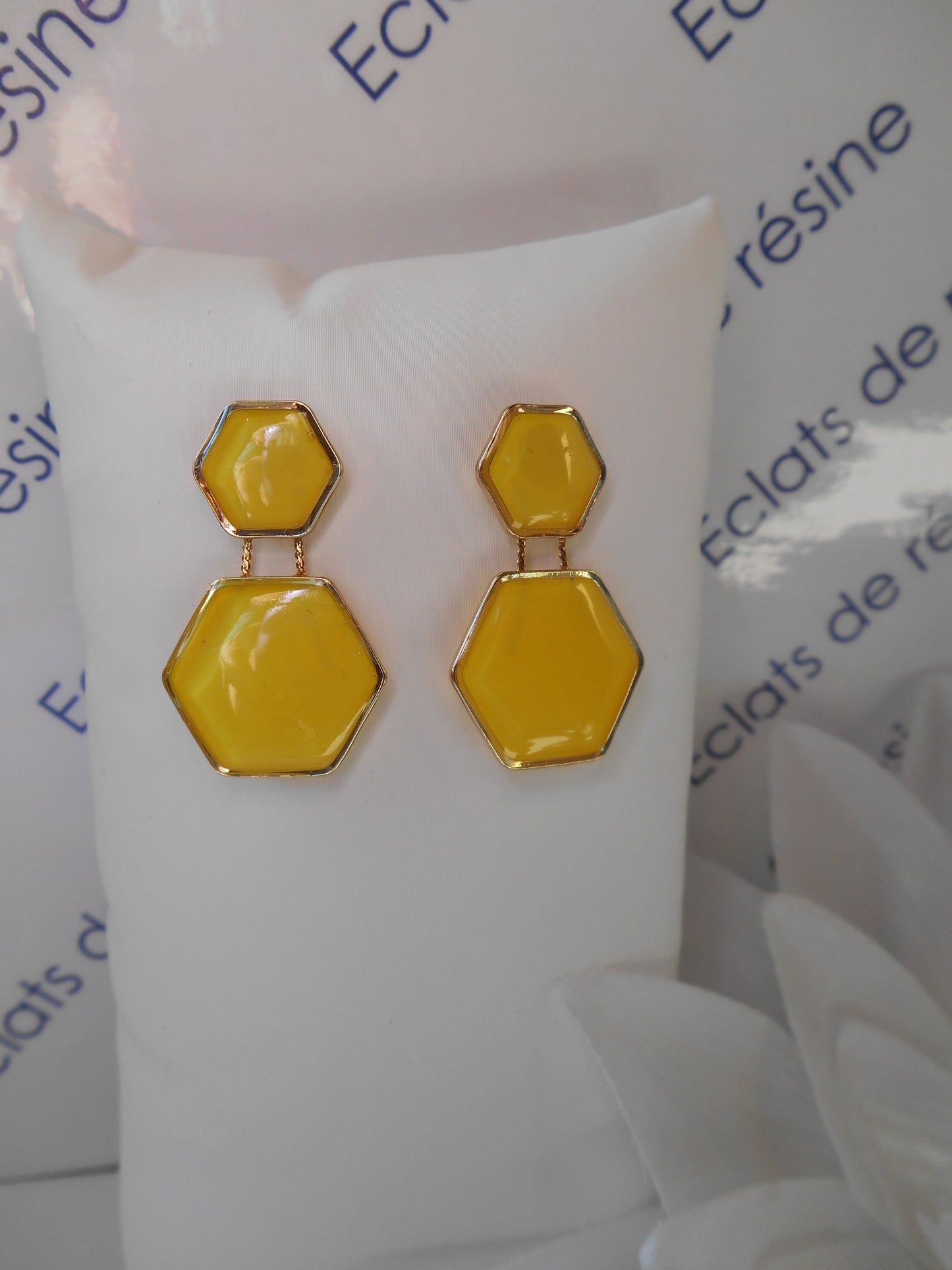 Boucles d'oreilles "Duo hexagonal"
