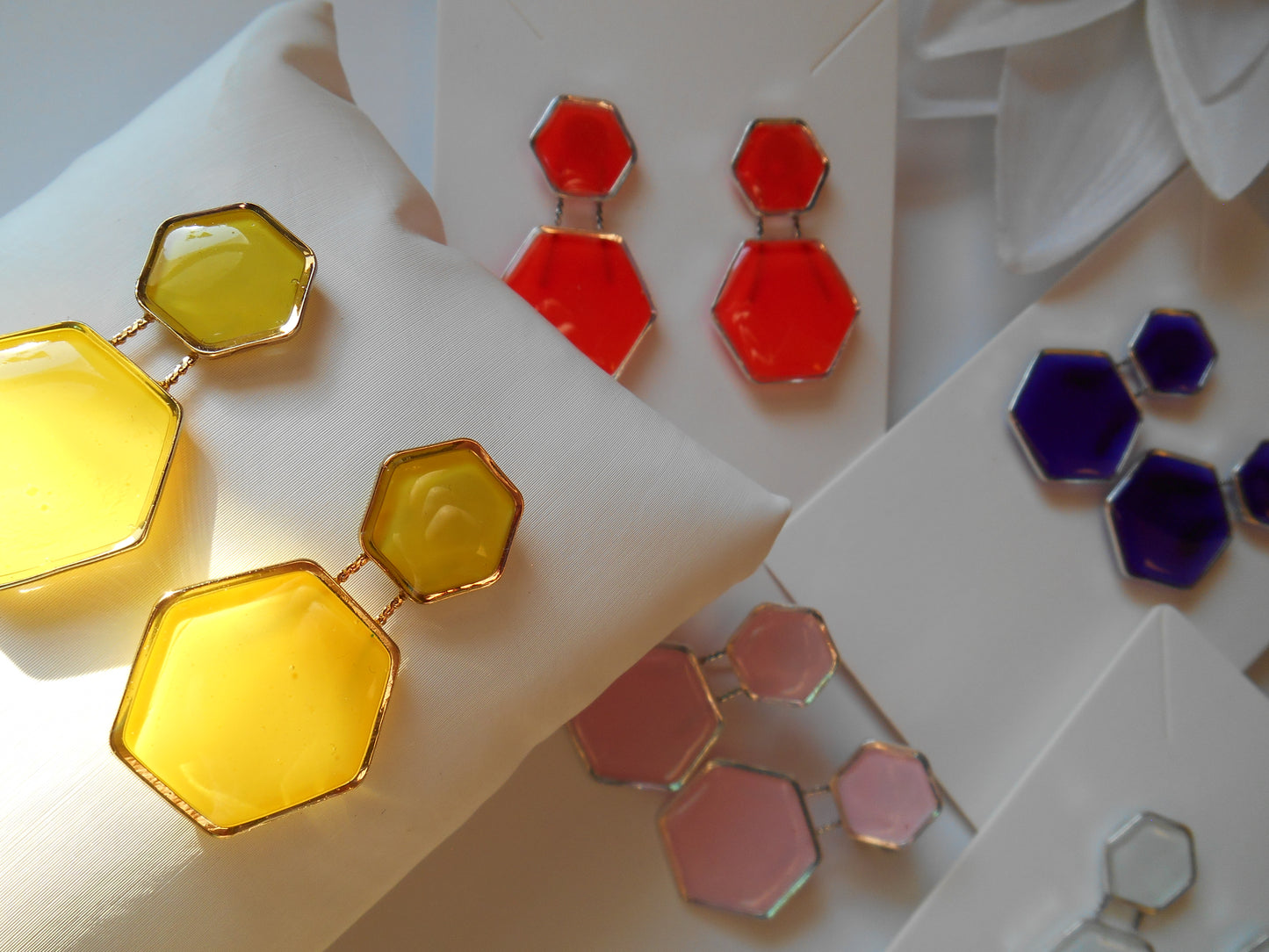 Boucles d'oreilles "Duo hexagonal"
