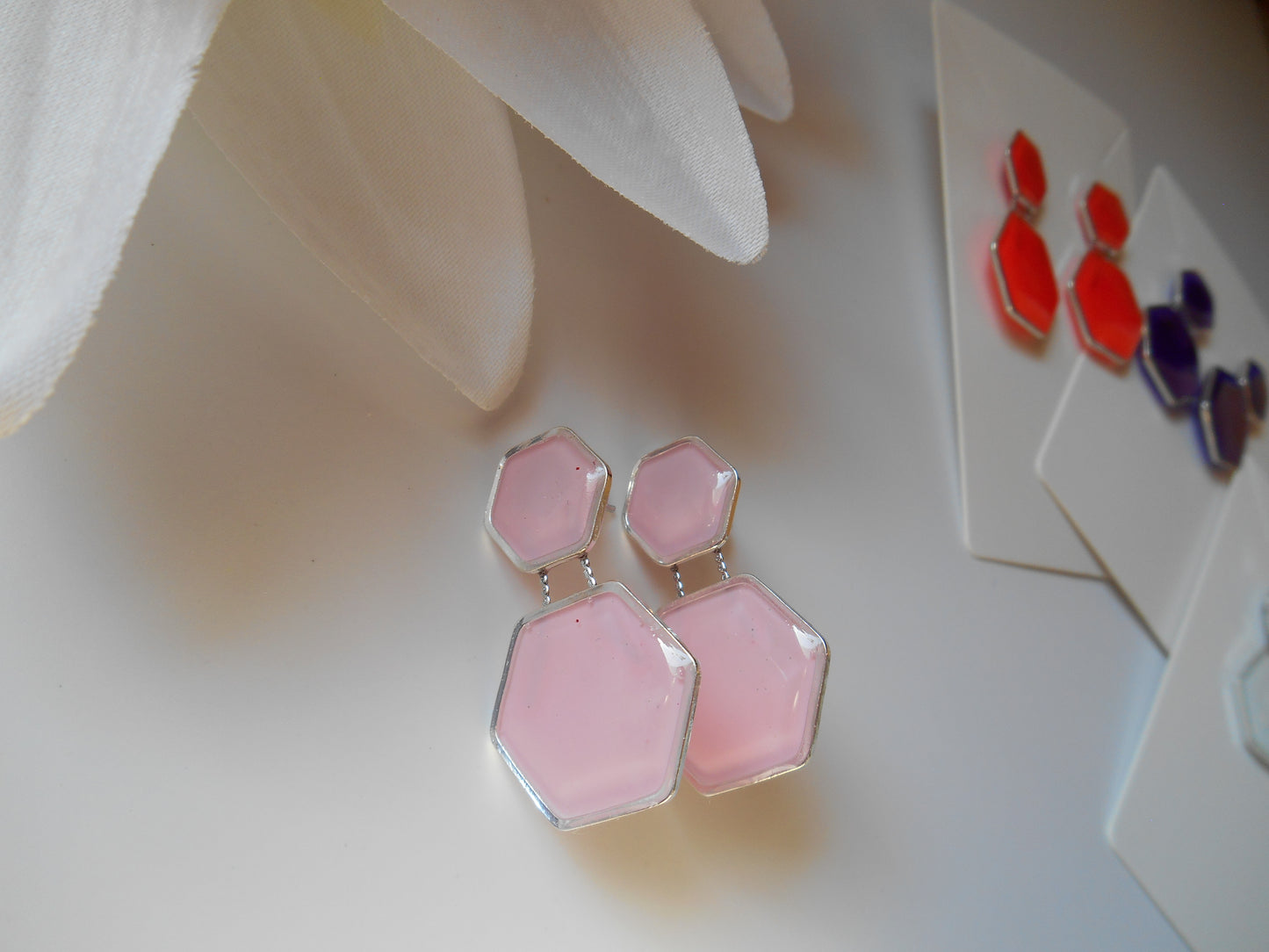 Boucles d'oreilles "Duo hexagonal"