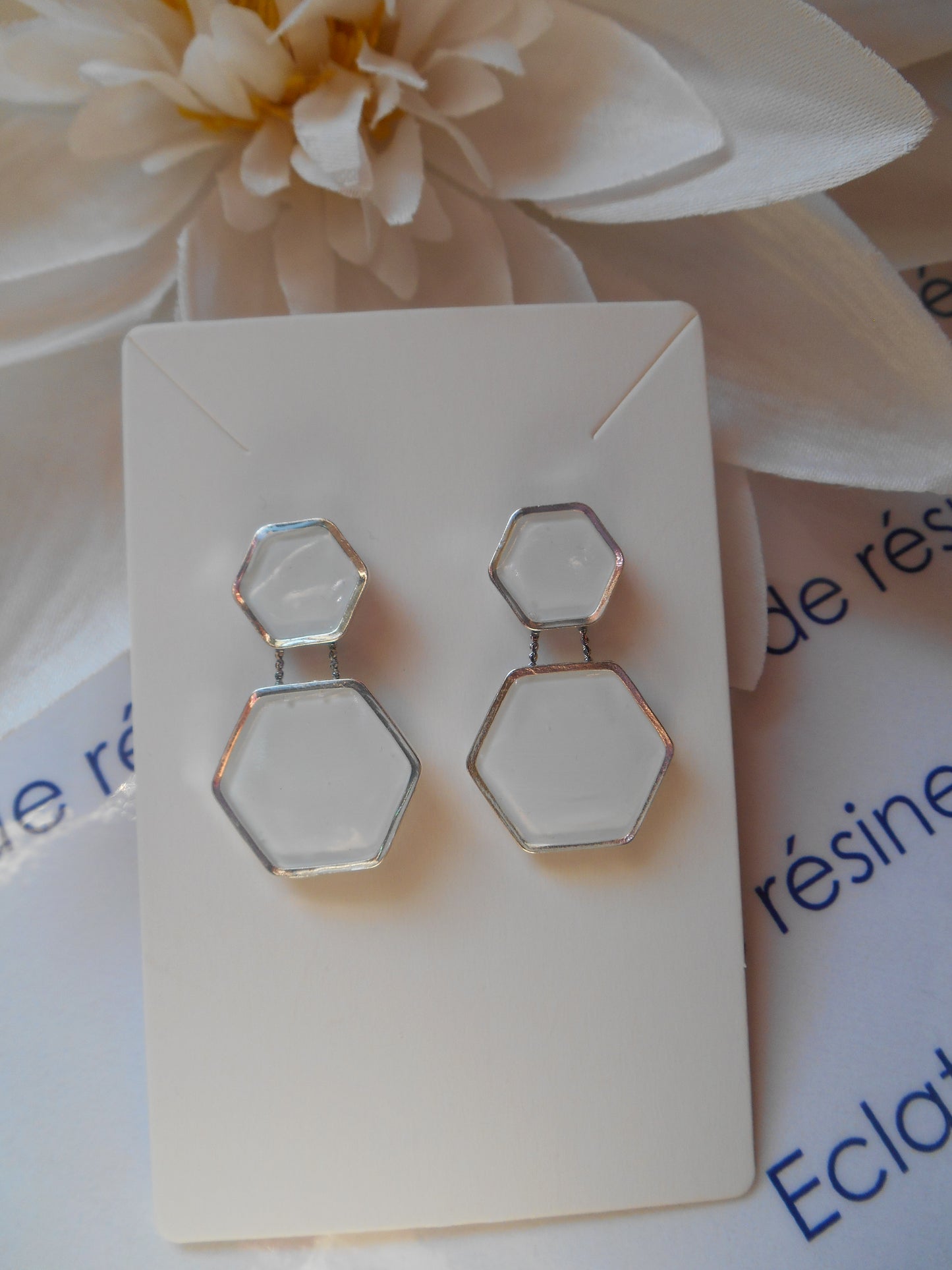 Boucles d'oreilles "Duo hexagonal"