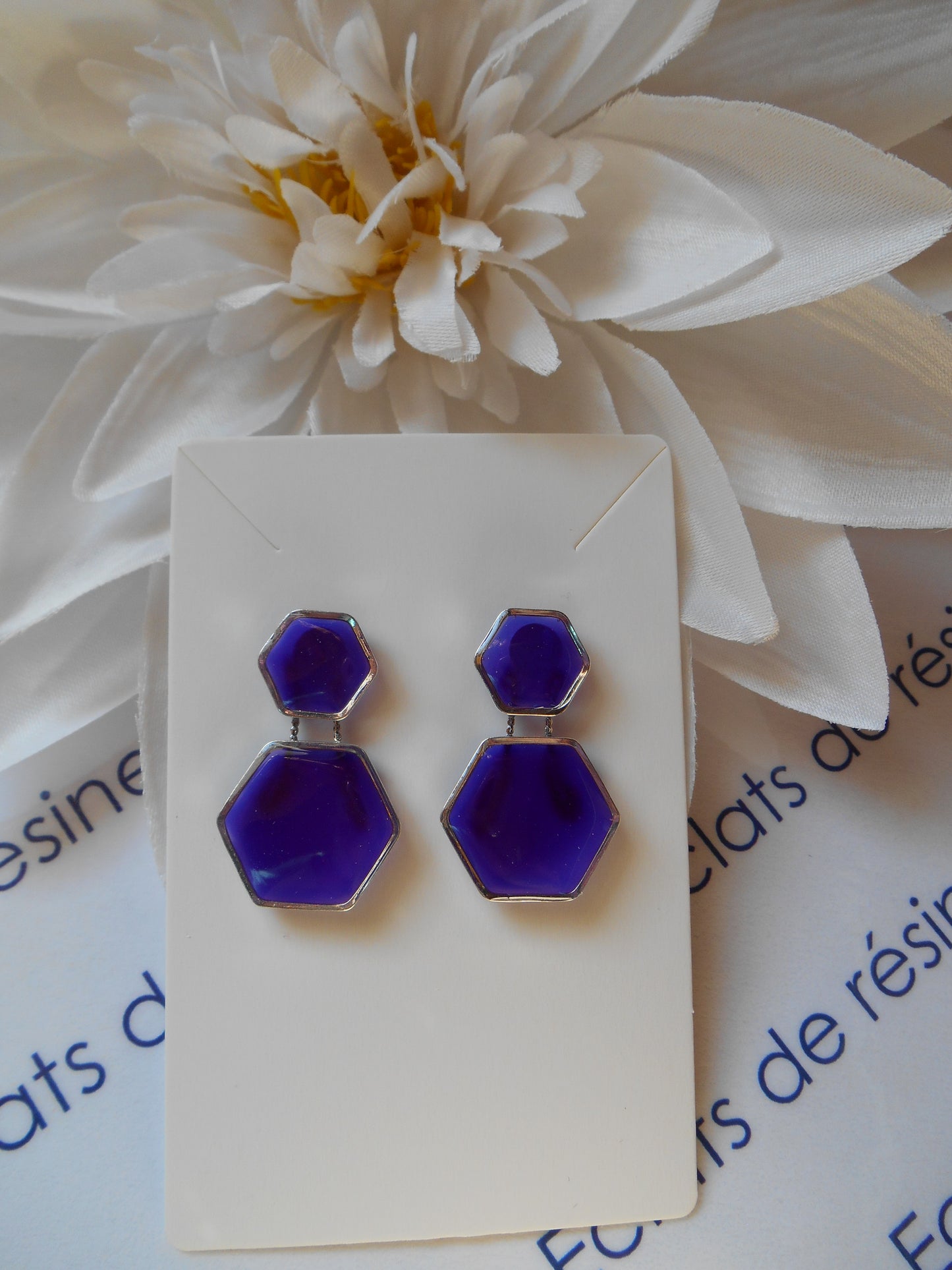 Boucles d'oreilles "Duo hexagonal"