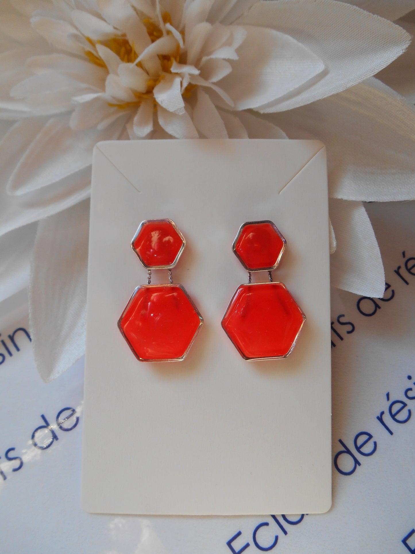 Boucles d'oreilles "Duo hexagonal"