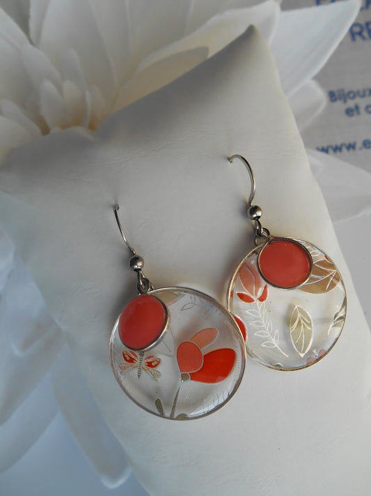 Boucles d'oreilles "transparence & foil" D25