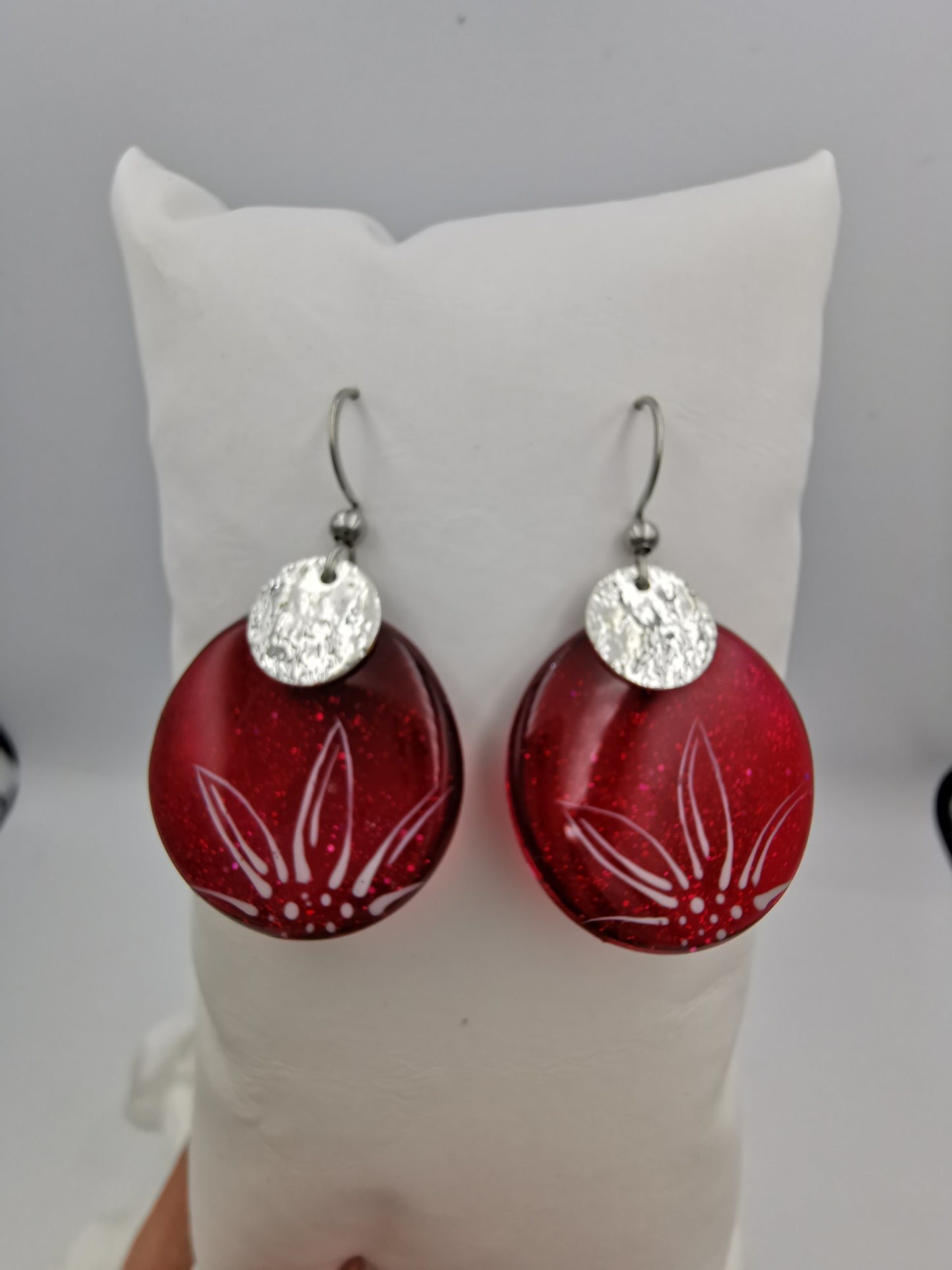 Boucles d'oreilles Galets & fleur fine