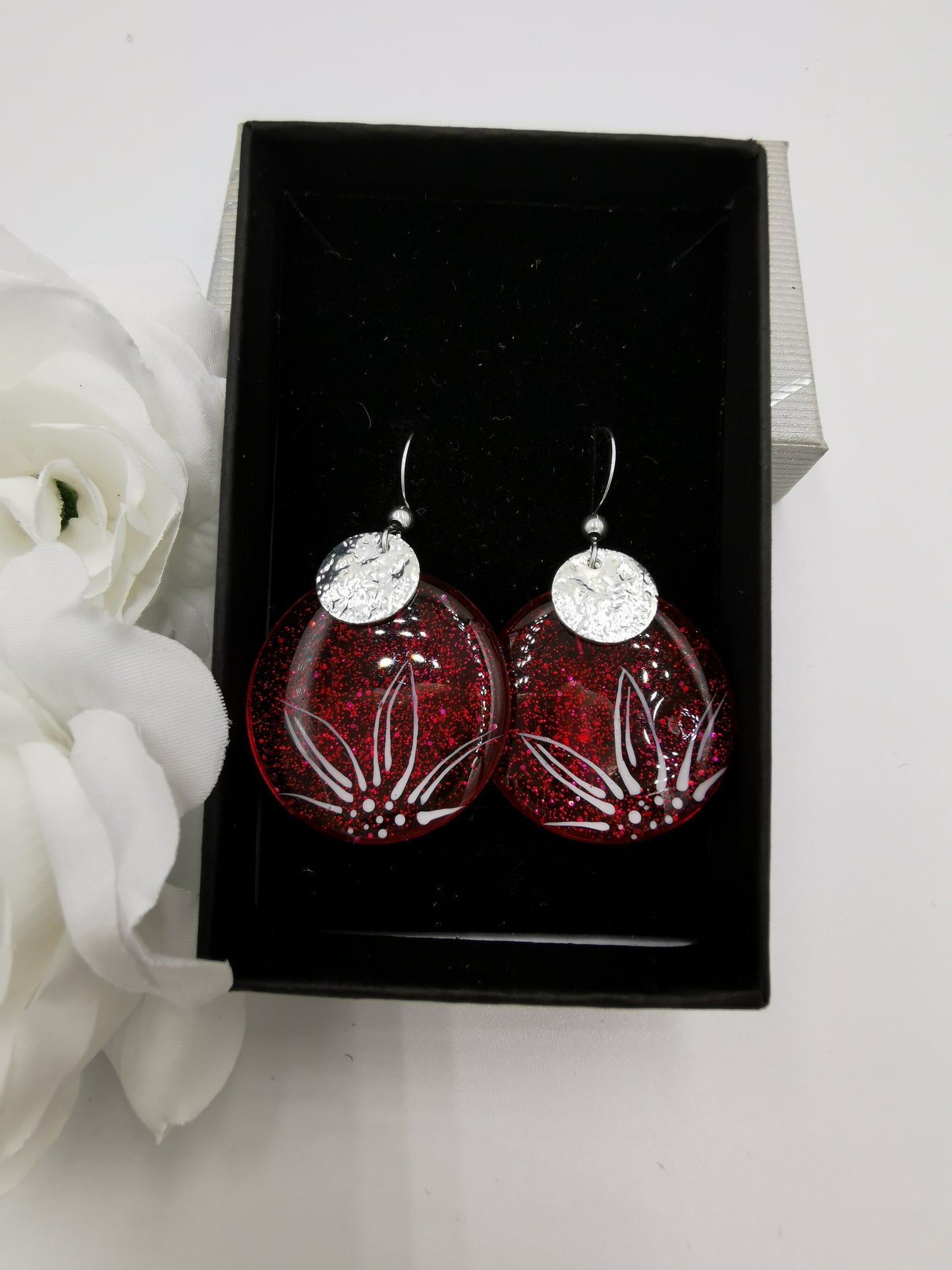 Boucles d'oreilles Galets & fleur fine