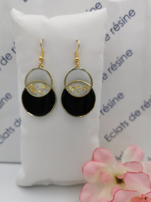 Boucles d'oreilles Coeurs 2 lunes