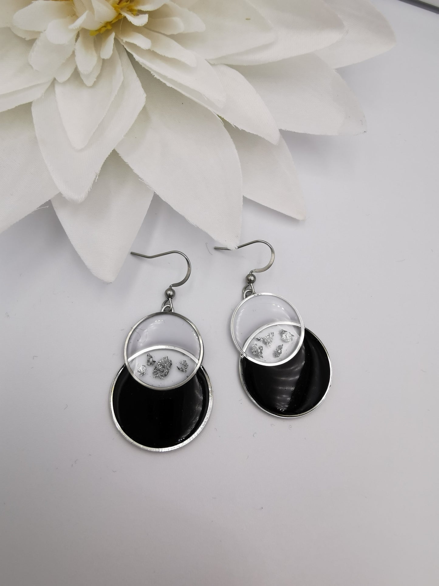 Boucles d'oreilles Coeurs 2 lunes