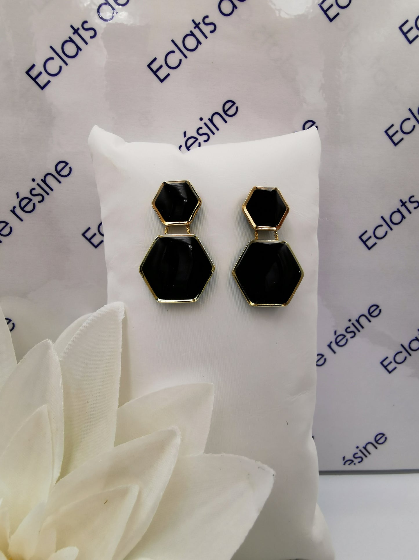 Boucles d'oreilles "Duo hexagonal"