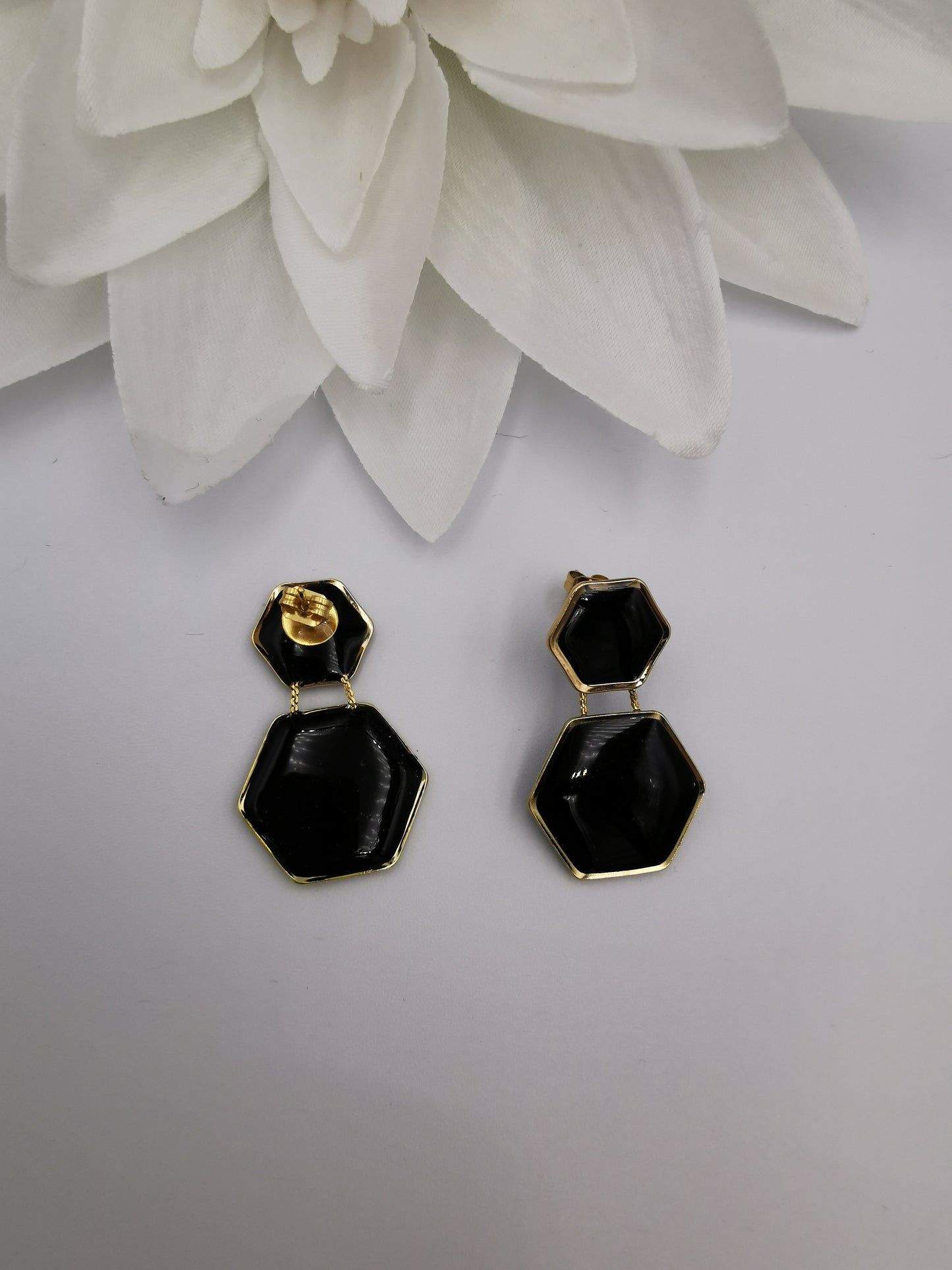 Boucles d'oreilles "Duo hexagonal"