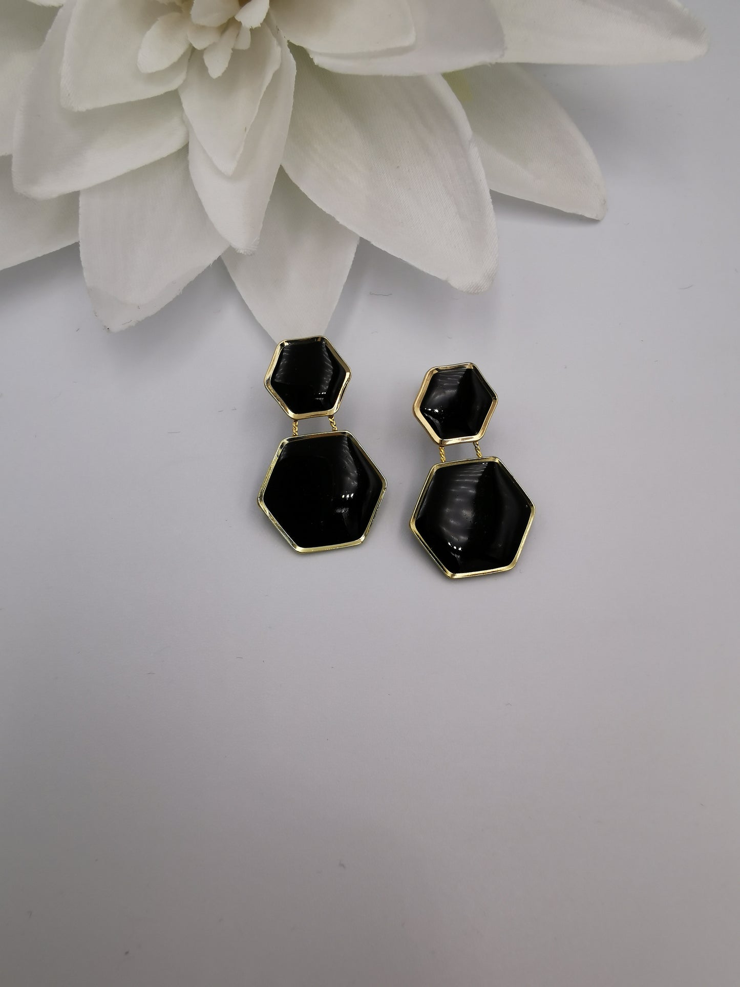 Boucles d'oreilles "Duo hexagonal"