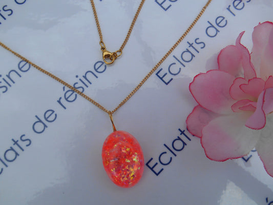 Parure Collier-Boucles dorée & Flakies