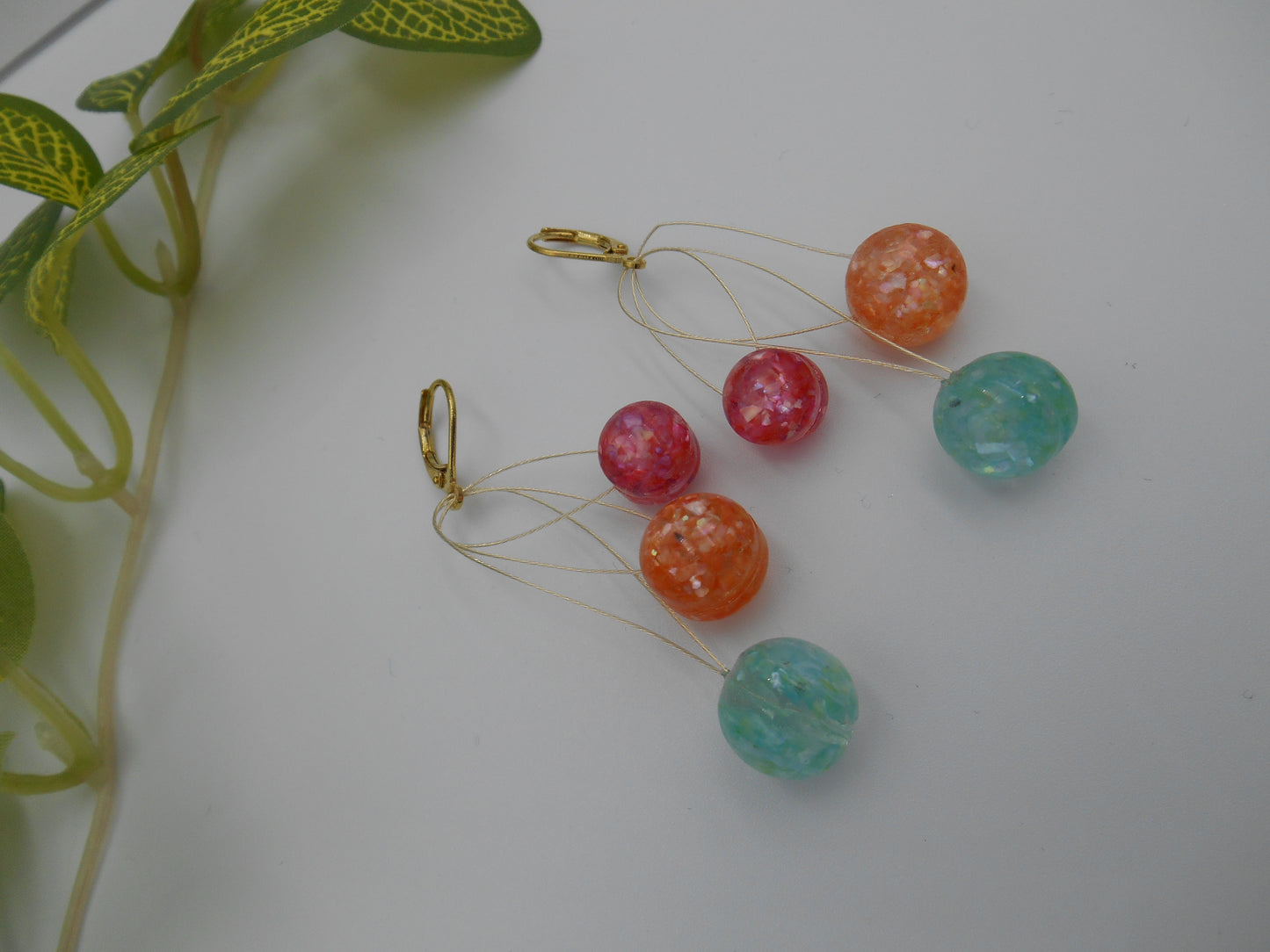 Boucles d'oreilles argentées "3 bulles"