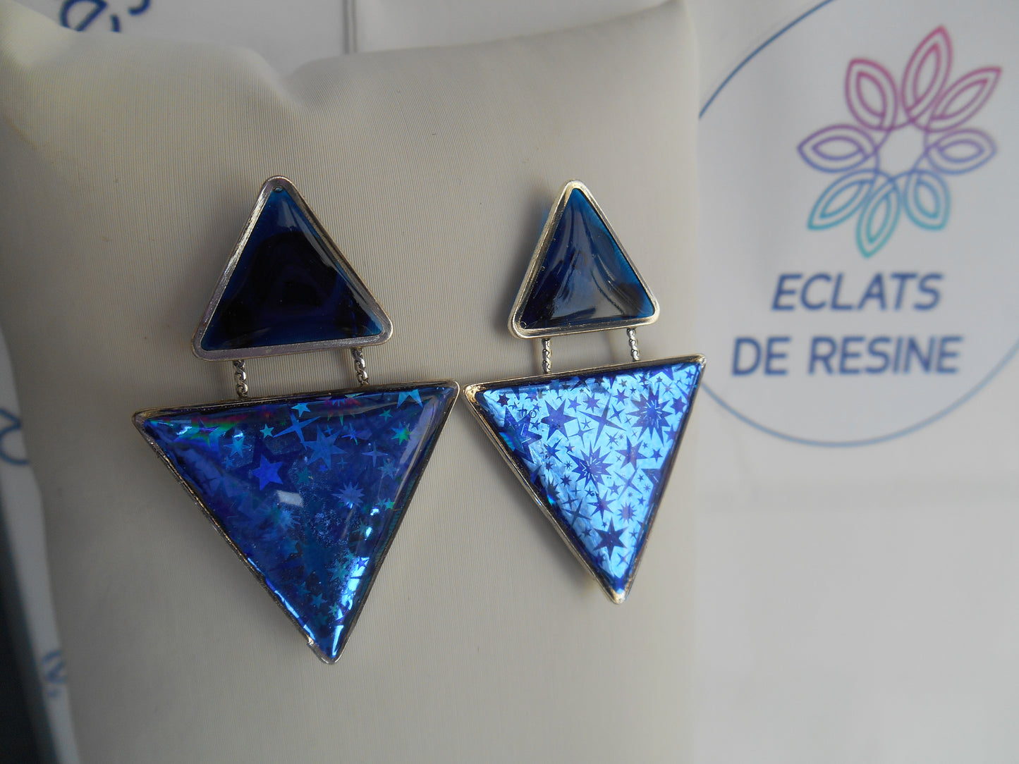 Boucles d'oreilles "Jeu de triangles & foil"