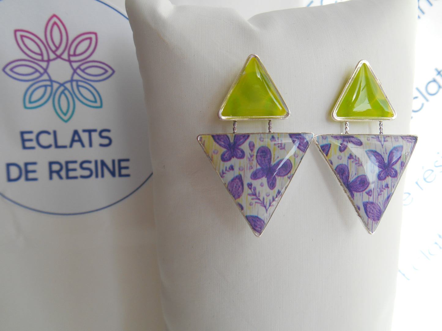 Boucles d'oreilles "Jeu de triangles & foil"