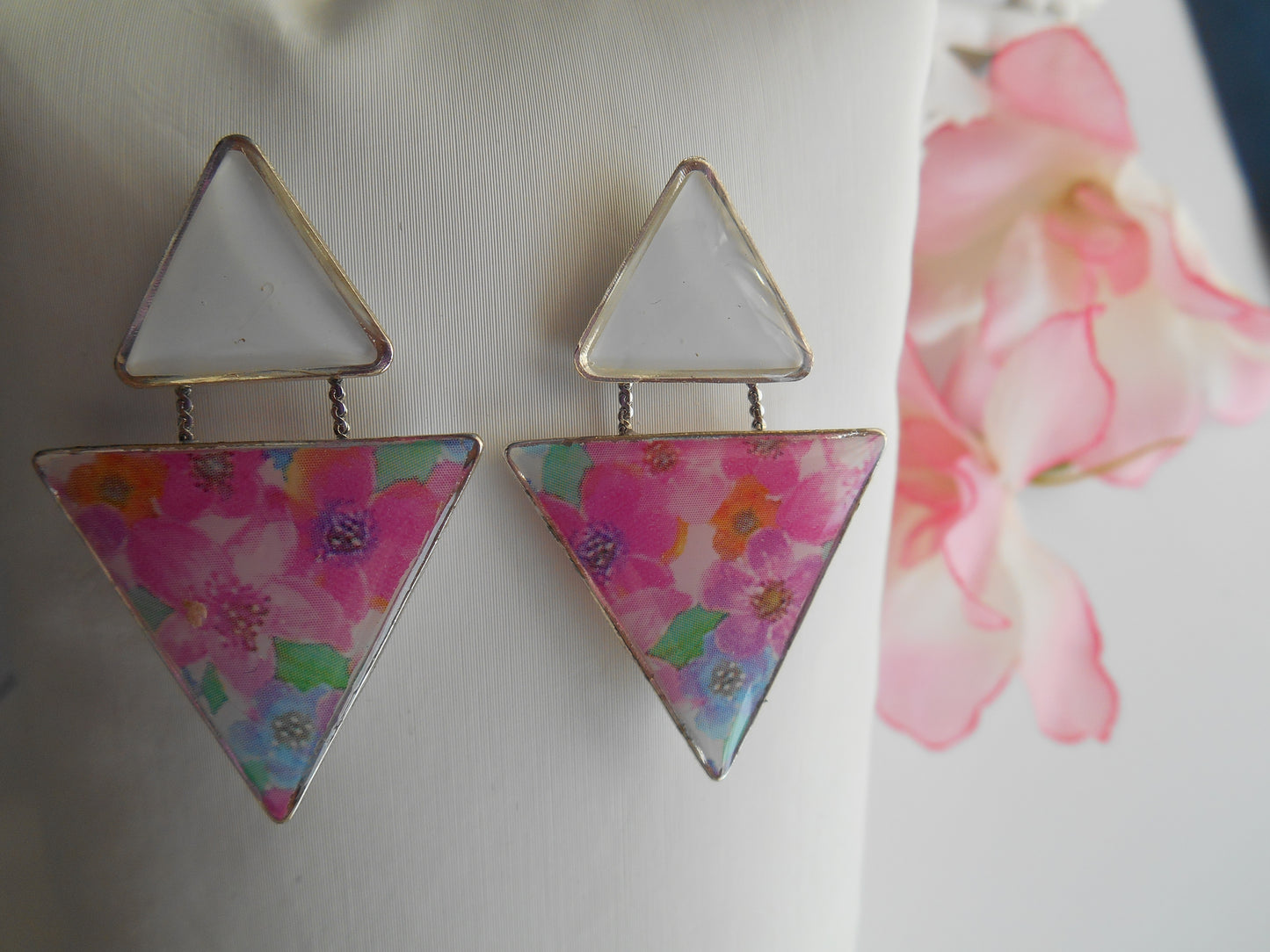 Boucles d'oreilles "Jeu de triangles & foil"