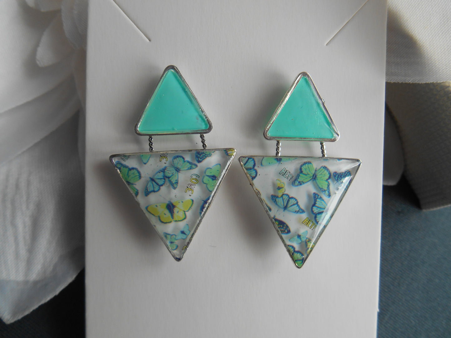 Boucles d'oreilles "Jeu de triangles & foil"