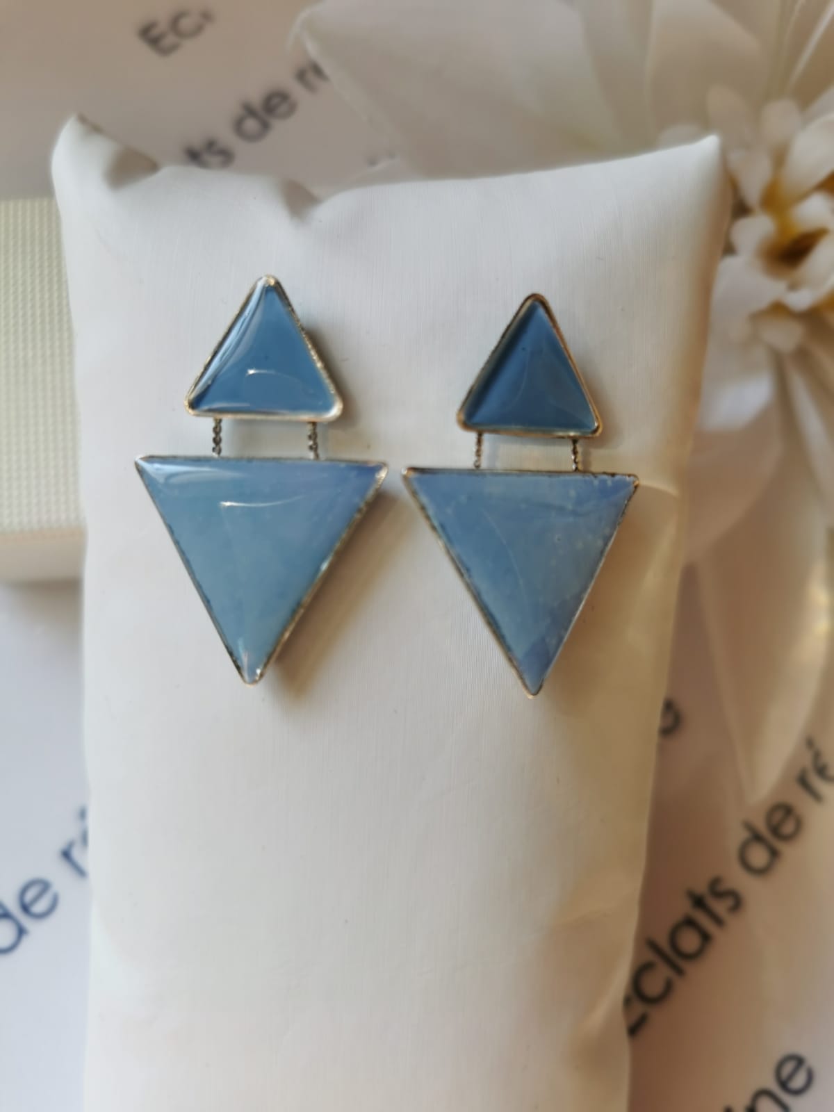 Boucles d'oreilles "Jeu de triangles & foil"