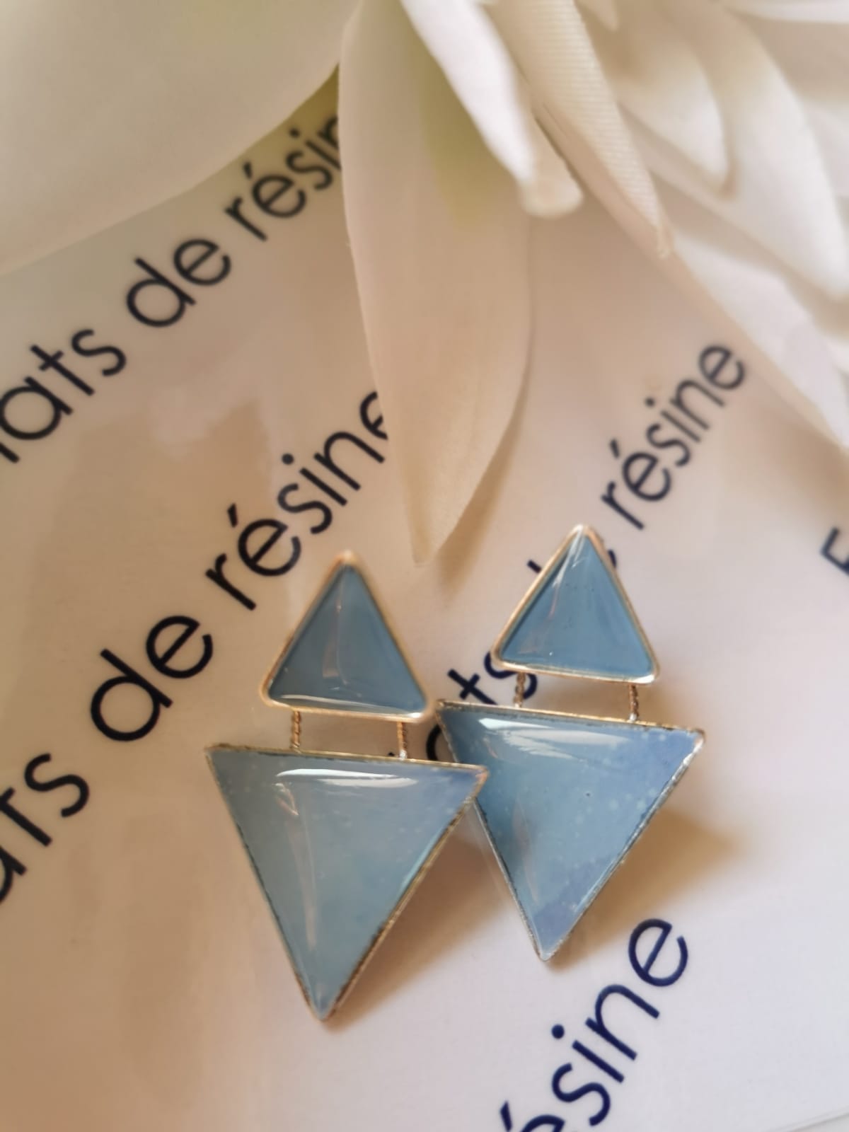 Boucles d'oreilles "Jeu de triangles & foil"