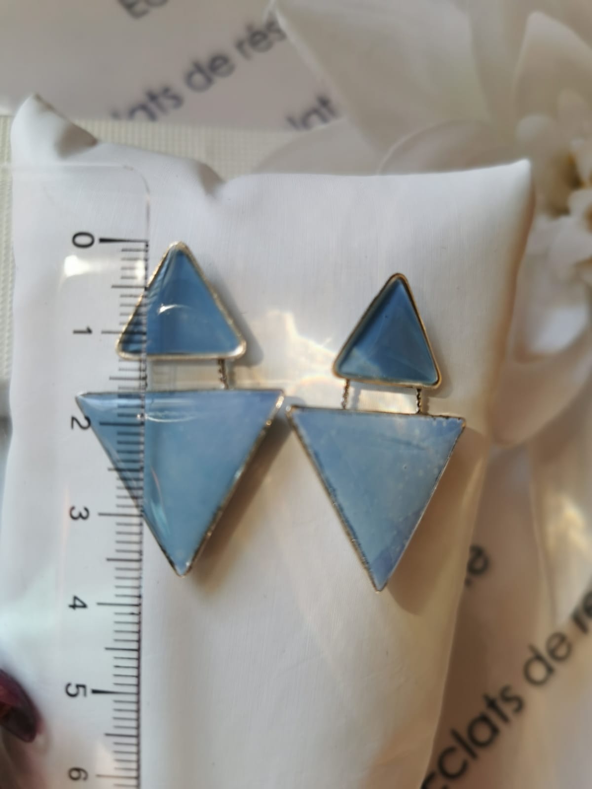 Boucles d'oreilles "Jeu de triangles & foil"