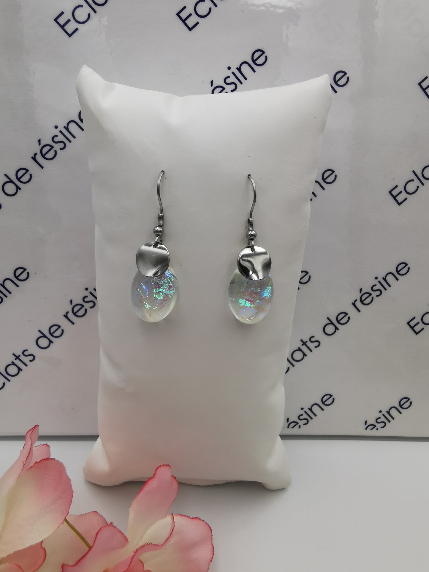 Boucles d'oreilles irisées