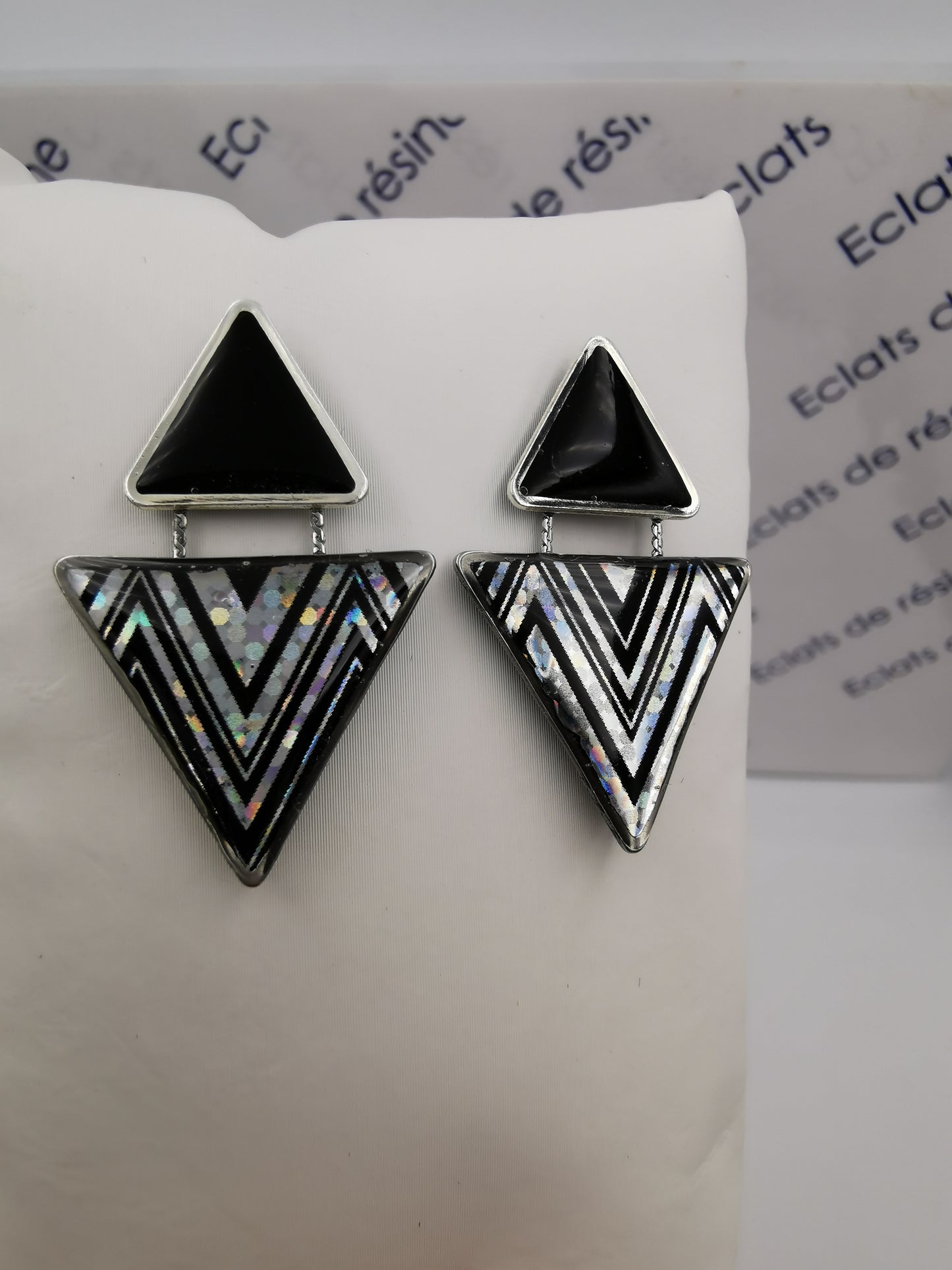 Boucles d'oreilles "Jeu de triangles & foil"